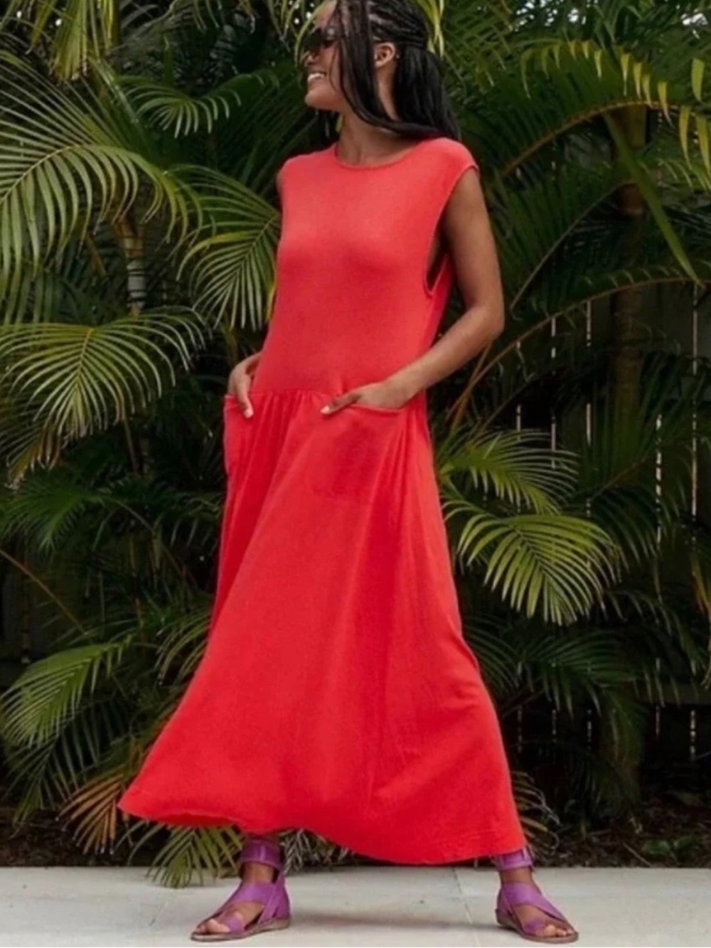 FREE PEOPLE NIKKI MIDI DRESS IN ATLAS RED